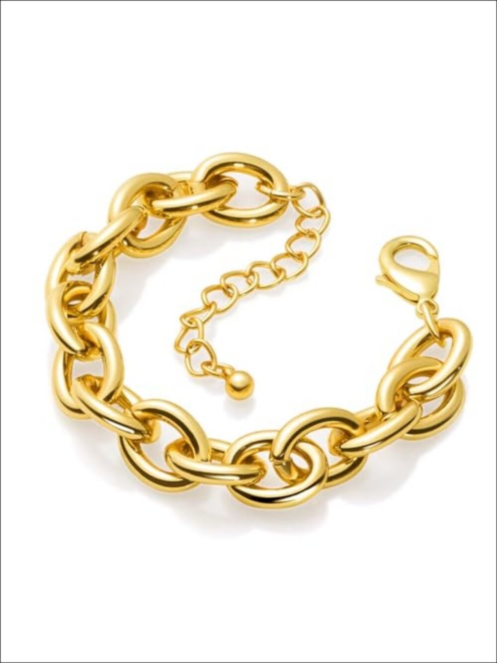 14k Gold Plated Chunky Link Chain Bracelet Lobster Claw Clasp